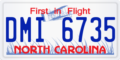 NC license plate DMI6735