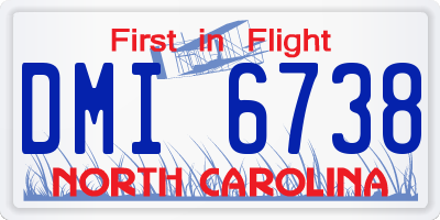NC license plate DMI6738