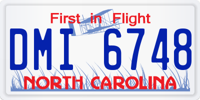NC license plate DMI6748