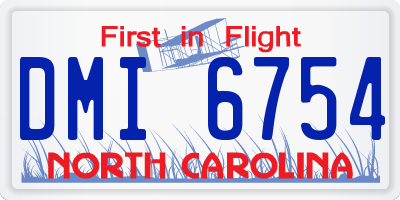 NC license plate DMI6754