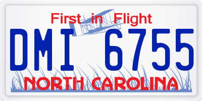 NC license plate DMI6755