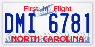 NC license plate DMI6781