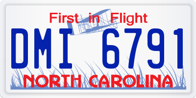 NC license plate DMI6791