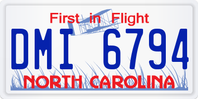 NC license plate DMI6794