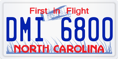NC license plate DMI6800