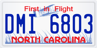 NC license plate DMI6803