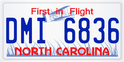 NC license plate DMI6836