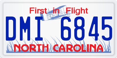 NC license plate DMI6845