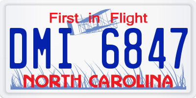 NC license plate DMI6847