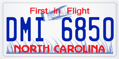 NC license plate DMI6850