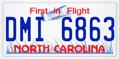 NC license plate DMI6863