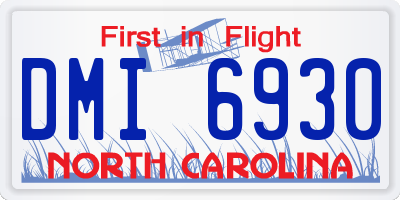 NC license plate DMI6930