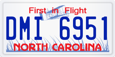 NC license plate DMI6951