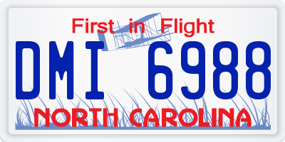 NC license plate DMI6988