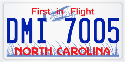 NC license plate DMI7005