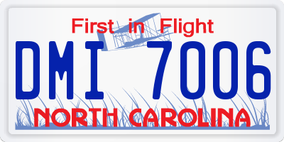 NC license plate DMI7006