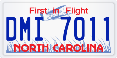 NC license plate DMI7011