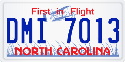 NC license plate DMI7013