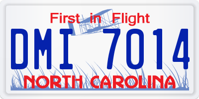 NC license plate DMI7014
