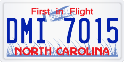 NC license plate DMI7015