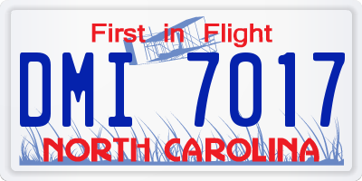 NC license plate DMI7017