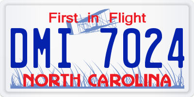 NC license plate DMI7024
