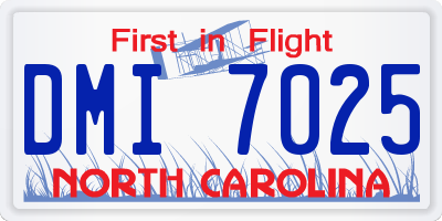 NC license plate DMI7025