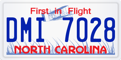 NC license plate DMI7028