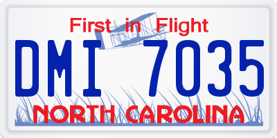 NC license plate DMI7035