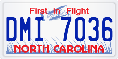 NC license plate DMI7036