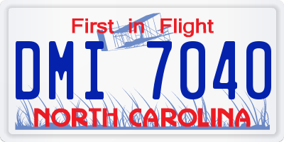 NC license plate DMI7040