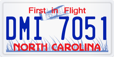 NC license plate DMI7051