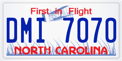 NC license plate DMI7070