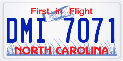 NC license plate DMI7071