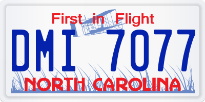 NC license plate DMI7077