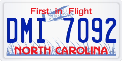NC license plate DMI7092