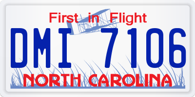 NC license plate DMI7106