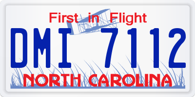 NC license plate DMI7112