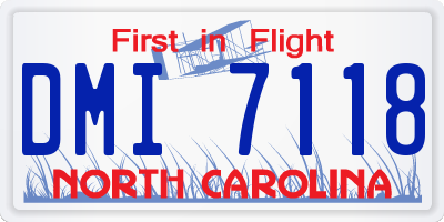 NC license plate DMI7118