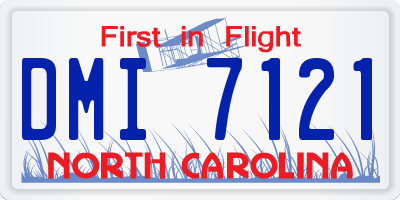 NC license plate DMI7121