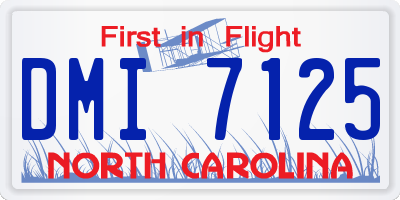 NC license plate DMI7125