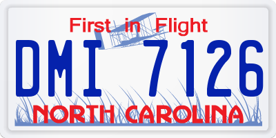 NC license plate DMI7126