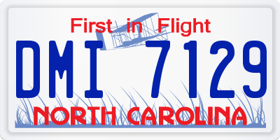 NC license plate DMI7129