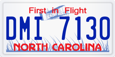 NC license plate DMI7130