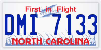 NC license plate DMI7133