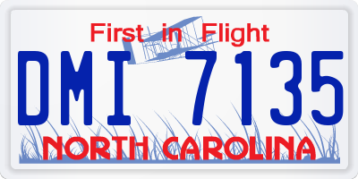NC license plate DMI7135