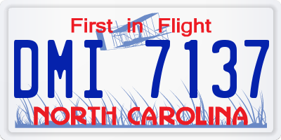 NC license plate DMI7137