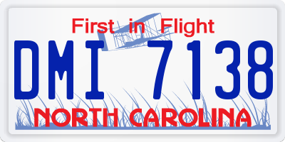 NC license plate DMI7138