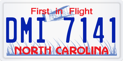 NC license plate DMI7141