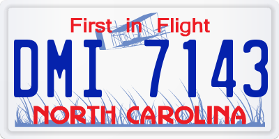 NC license plate DMI7143